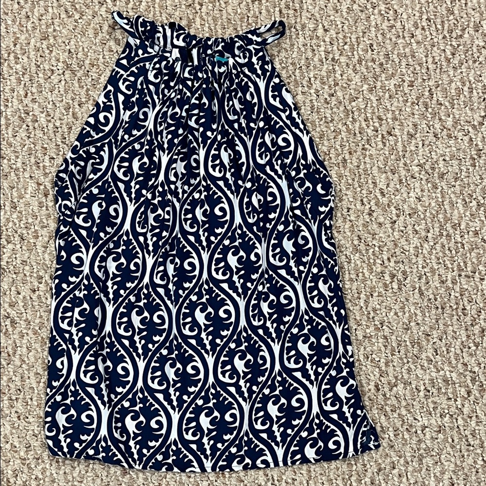 Escapada Navy and White Halter Top